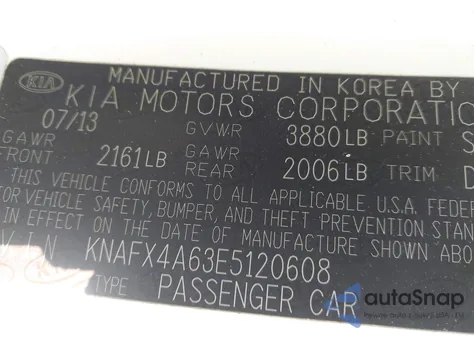 2014 Kia Forte Lx из США, поврежденный, VIN KNAFX4A63E5120608